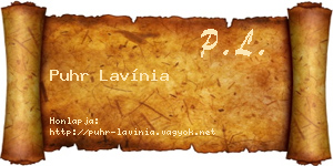 Puhr Lavínia névjegykártya